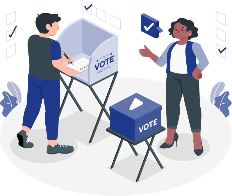 Voter casting ballot